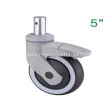 5 Inch Solid Stem Swivel TPR PP Material With Bracket Medical Caster